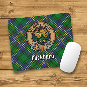 Klan Cockburn-Vapensköld över Tartan Musmatta