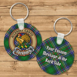 Klan Cockburn-Vapensköld över Tartan Nyckelring