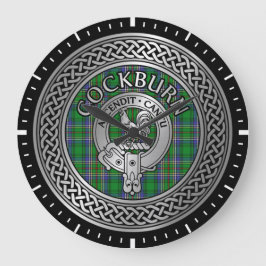 Klan Cockburn Vapensköld & Tartan Knot Stor Klocka