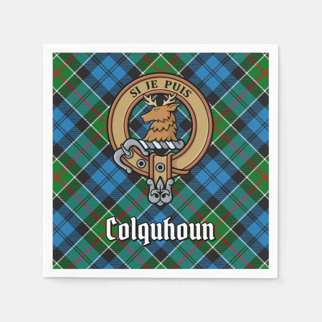 Klan Colquhoun-Vapensköld över Tartan Pappersservett (Framsidan)