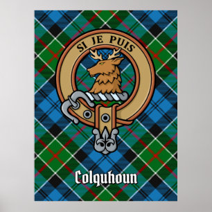 Klan Colquhoun-Vapensköld över Tartan Poster