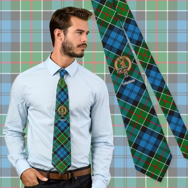 Klan Colquhoun-Vapensköld över Tartan Slips (Skapare uppladdad)
