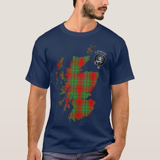 Klan Comyn | Cumming Vapensköld & Tartan T-Shirt (Framsida)