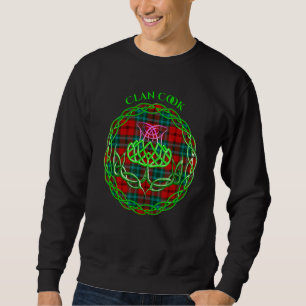Klan Cook Scottish Tartan Celtic Thistle Lång Ärmad Tröja