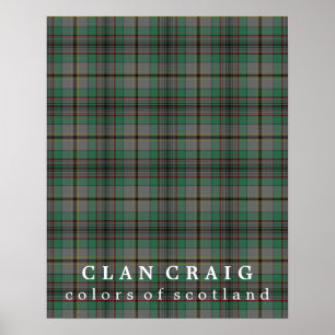 Klan Craig Färg från Scotland Tartan Poster