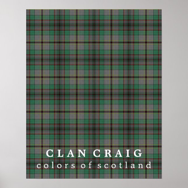 Klan Craig Färg från Scotland Tartan Poster (Framsidan)