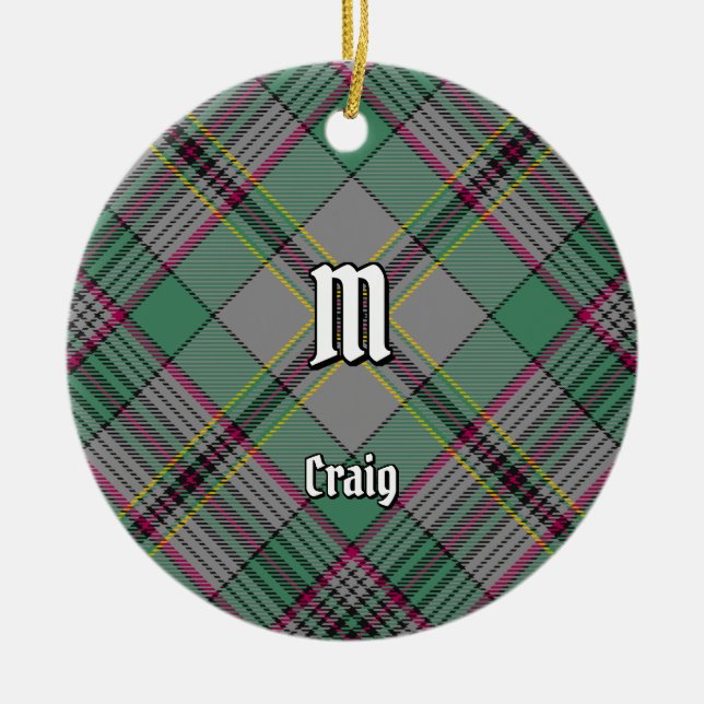 Klan Craig Tartan Ceramic Ornament (Framsidan)