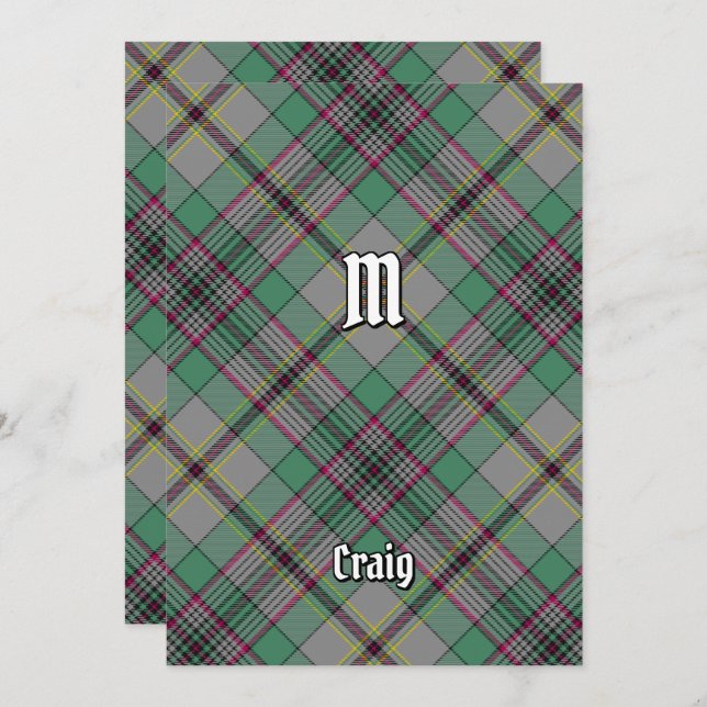 Klan Craig Tartan-inbjudan Inbjudningar (Fram/baksida)