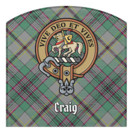 Klan Craig Vapensköld över Tartan Door Sign