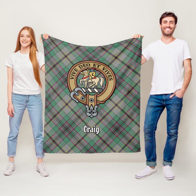 Klan Craig Vapensköld över Tartan Fleecefilt (På plats)