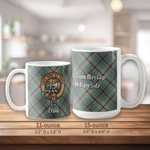 Klan Craig Vapensköld över Tartan Kaffemugg