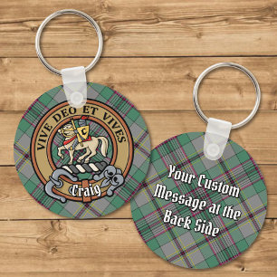 Klan Craig Vapensköld över Tartan Nyckelring
