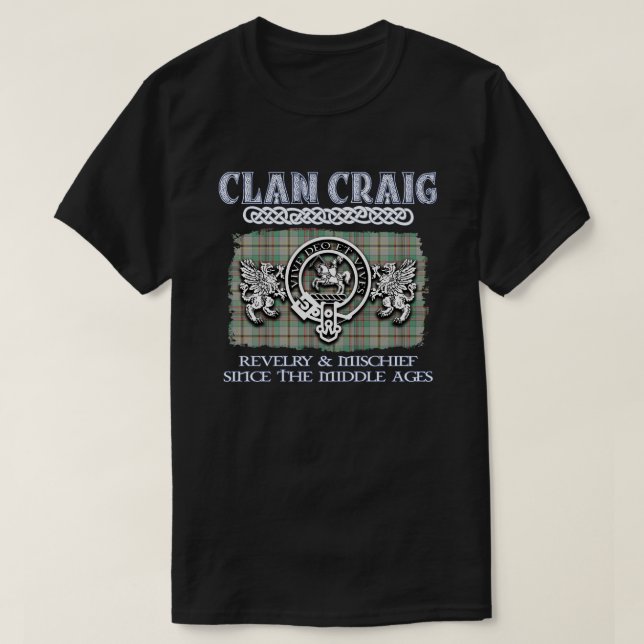 Klan Craig vapensköld Scottish klans Scottish Surn T Shirt (Design framsida)