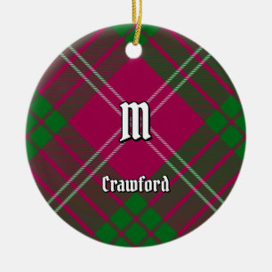 Klan Crawford Tartan Ceramic Ornament