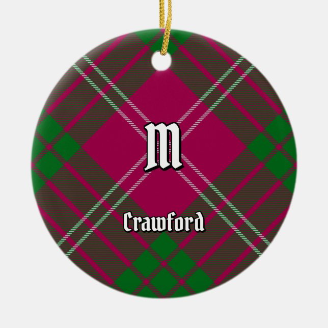 Klan Crawford Tartan Ceramic Ornament (Framsidan)
