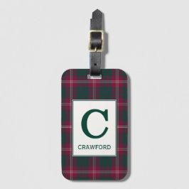 Klan Crawford Tartan Monogrammed Bagagebricka