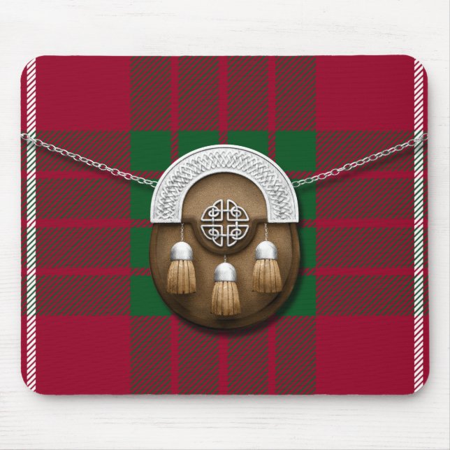 Klan Crawford Tartan och Sporran Musmatta (Framsidan)