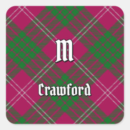Klan Crawford Tartan Square Sticker Fyrkantigt Klistermärke
