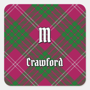 Klan Crawford Tartan Square Sticker Fyrkantigt Klistermärke