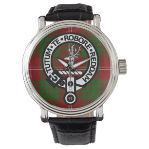 Klan Crawford Vapensköld Badge och Tartan Watch Armbandsur