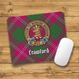 Klan Crawford Vapensköld över Tartan Musmatta