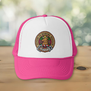 Klan Crawford Vapensköld över Tartan Truckerkeps