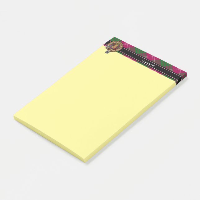 Klan Crawford Vapensköld Post-it Notes Block (Vinklad)