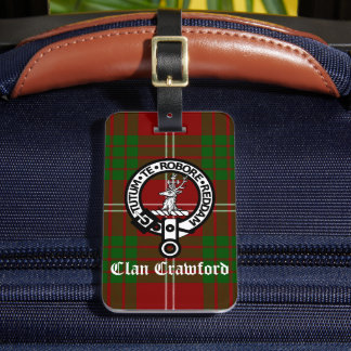 Klan Crawford Vapensköld Tartan Bagagebricka
