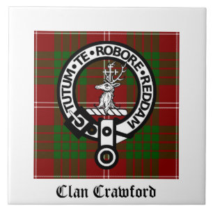 Klan Crawford Vapensköld Tartan Kakelplatta