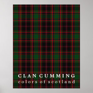 Klan Cumming Färg of Scotland Tartan Poster