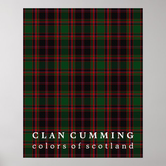 Klan Cumming Färg of Scotland Tartan Poster (Framsidan)