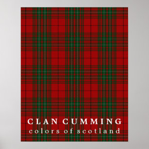 Klan Cumming Färg of Scotland Tartan Poster