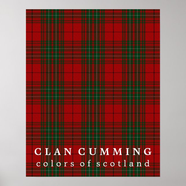 Klan Cumming Färg of Scotland Tartan Poster (Framsidan)
