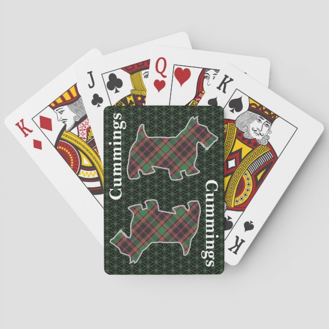 Klan Cumming Hunting Tartan Scottish Terrier Casinokort (Baksidan)