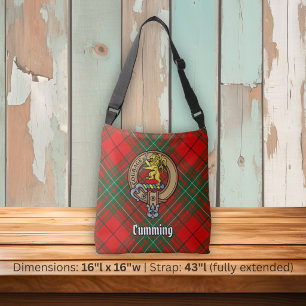 Klan Cumming-vapen över tartan Axelväska