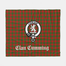 Klan Cumming Vapensköld Badge och Tartan Fleecefilt