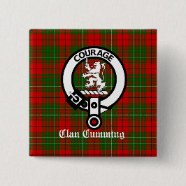 Klan Cumming Vapensköld Badge och Tartan Knapp