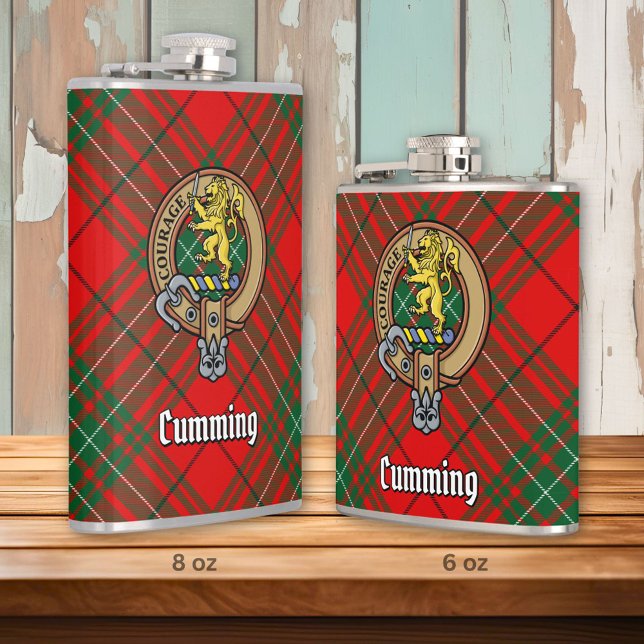 Klan Cumming Vapensköld över Tartan Fickplunta (Skapare uppladdad)
