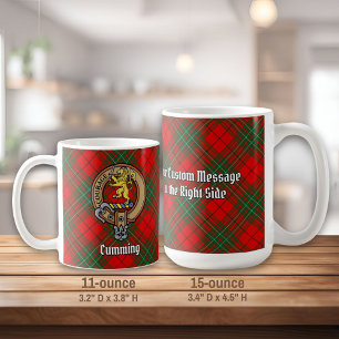 Klan Cumming Vapensköld över Tartan Kaffemugg