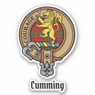 Klan Cumming Vapensköld över Tartan Klistermärken