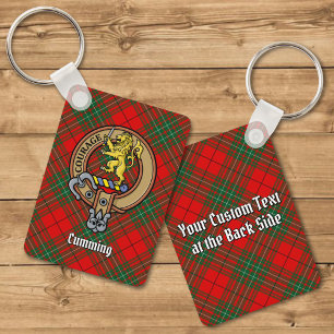 Klan Cumming Vapensköld över Tartan Nyckelring