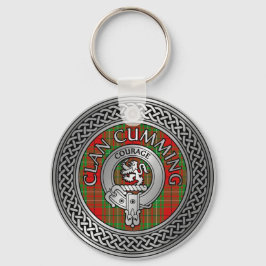 Klan Cumming Vapensköld & Tartan Knot Keychain Nyckelring