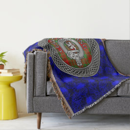 Klan Cumming Vapensköld & Tartan Knot på Thistle Filt