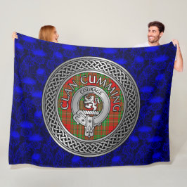 Klan Cumming Vapensköld & Tartan Knot på Thistle Fleecefilt