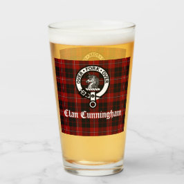Klan Cunningham Badge & Tartan Glaskopp