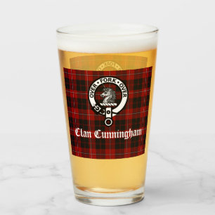 Klan Cunningham Badge & Tartan Glaskopp