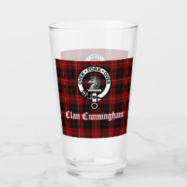 Klan Cunningham Badge & Tartan Glaskopp