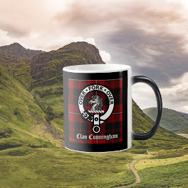 Klan Cunningham Badge & Tartan Kaffemugg