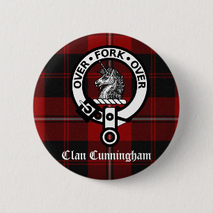 Klan Cunningham Badge & Tartan Knapp