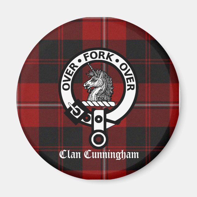 Klan Cunningham Badge & Tartan Magnet (Framsidan)